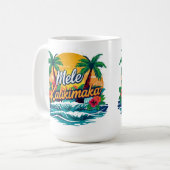 Mele Kalikimaka Tropical Christmas Unisex コーヒーマグカップ (正面左)