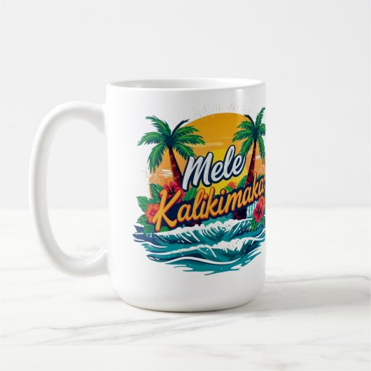 Mele Kalikimaka Tropical Christmas Unisex コーヒーマグカップ (左)