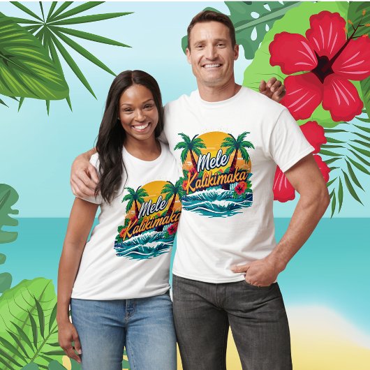 Mele Kalikimaka Tropical Christmas Unisex Tシャツ
