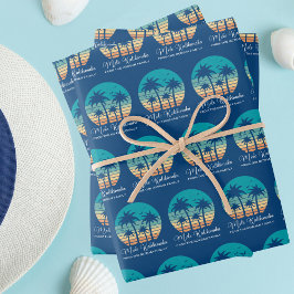 Mele Kalikimaka Tropical Custom Beach Christmas ラッピングペーパーシート