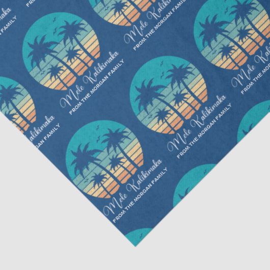 Mele Kalikimaka Tropical Sunset Custom Christmas 薄葉紙 (詳細)