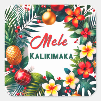 Mele Kalikimaka -Tropical Xmas スクエアシール