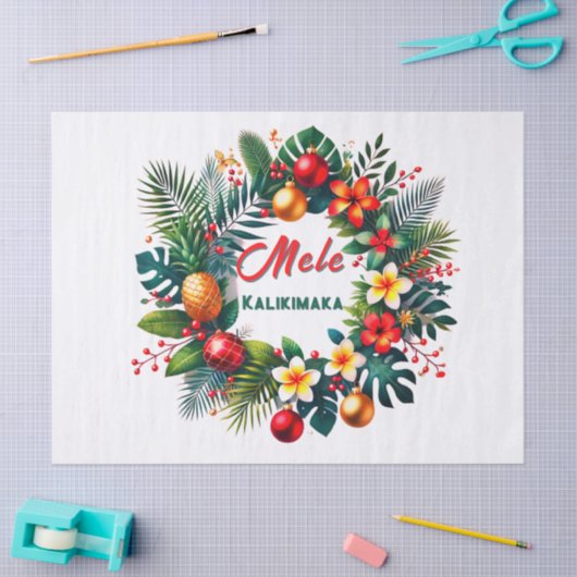 Mele Kalikimaka -Tropical Xmas 薄葉紙 (クラフト)