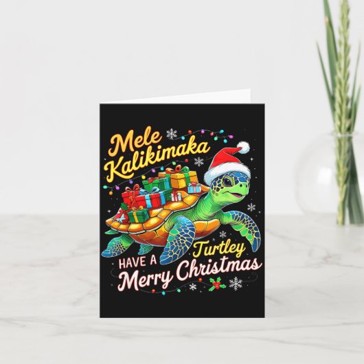 Mele Kalikimaka Turtley Have A Merry Christmas  カード (正面)