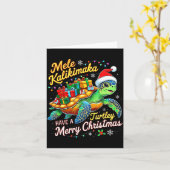 Mele Kalikimaka Turtley Have A Merry Christmas  カード (黄色い花)