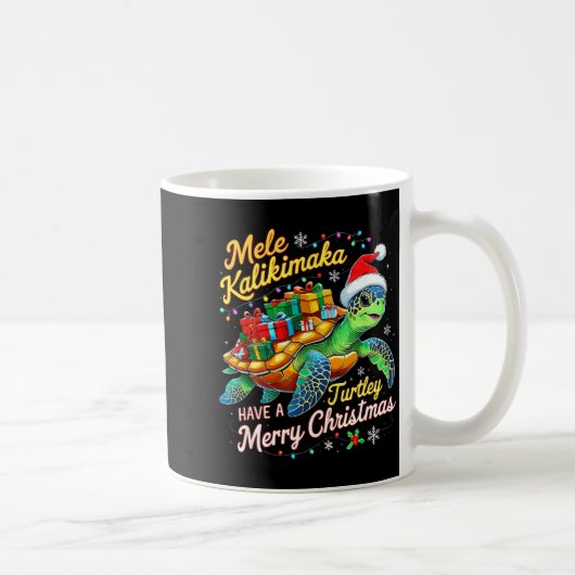 Mele Kalikimaka Turtley Have A Merry Christmas  コーヒーマグカップ (右)