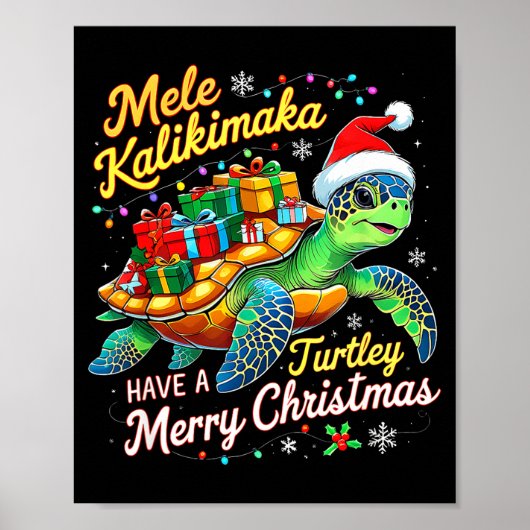 Mele Kalikimaka Turtley Have A Merry Christmas  ポスター (正面)