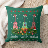 Mele Kalikimaka Ukulele Guitar Gift Ugly Ukulele クッション (ブランケット)