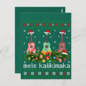 Mele Kalikimaka Ukulele Guitar Gift Ugly Ukulele ポストカード (正面/裏面)