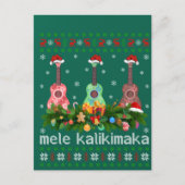 Mele Kalikimaka Ukulele Guitar Gift Ugly Ukulele ポストカード (正面)