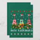 Mele Kalikimaka Ukulele Guitar Gift Ugly Ukulele 招待状 (正面/裏面)