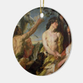 MeleagerおよびAtalanta (キャンバスの油) セラミックオーナメント (左)