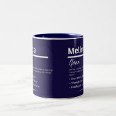 Melinda, Girl Personalized Name Definition Mug ツートーンマグカップ (中央)