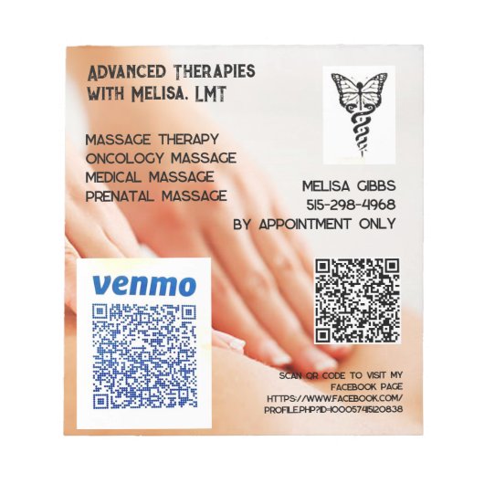 Melisaメモ帳を使用した高度なセラピーの昇格 ノートパッド (正面)