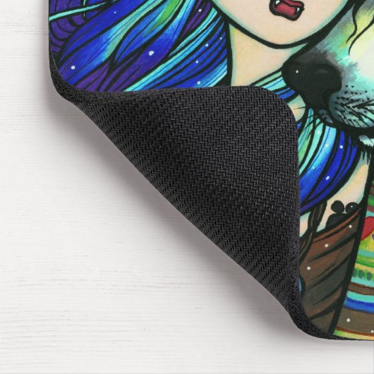 "Melissa"の吸血鬼のオオカミのファンタジーの森林芸術 マウスパッド (コーナー)