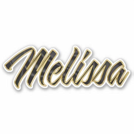 Melissa black gold Lettering Aufkleber Sticker シール (正面)