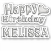 Melissa Happy Birthday silver Aufkleber Sticker シール (正面)