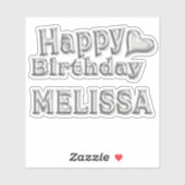 Melissa Happy Birthday silver Aufkleber Sticker シール (シート)