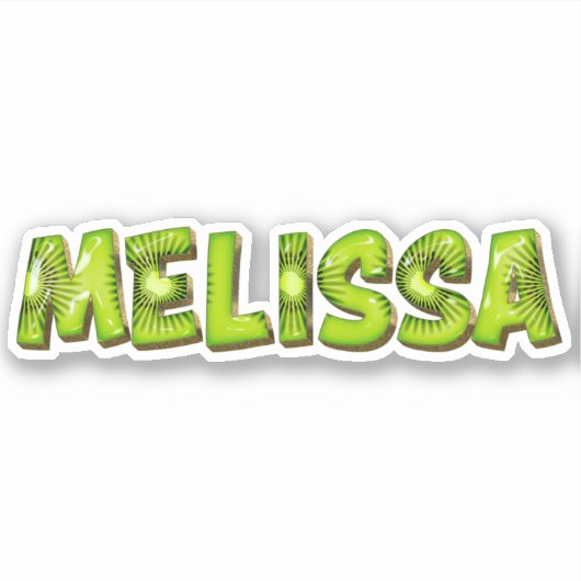 Melissa Name Kiwi Design Aufkleber Sticker シール (正面)
