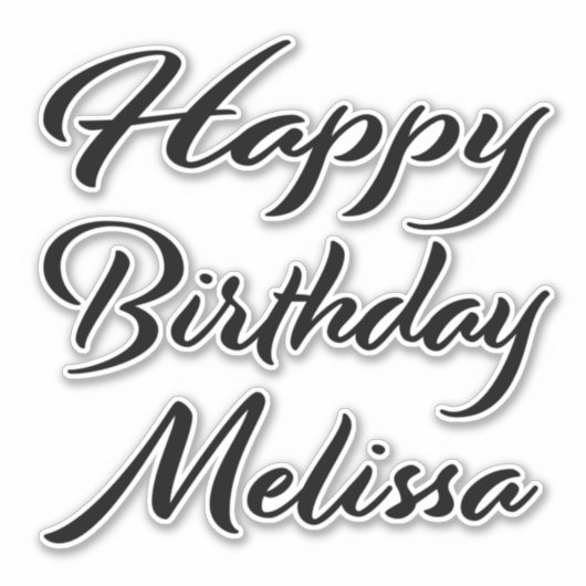 Melissa Name Vorname black Sticker Geburtstag シール (正面)