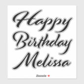 Melissa Name Vorname black Sticker Geburtstag シール (シート)