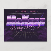Melissa Name Vorname lila Postkarte Geburtstag ポストカード (正面)