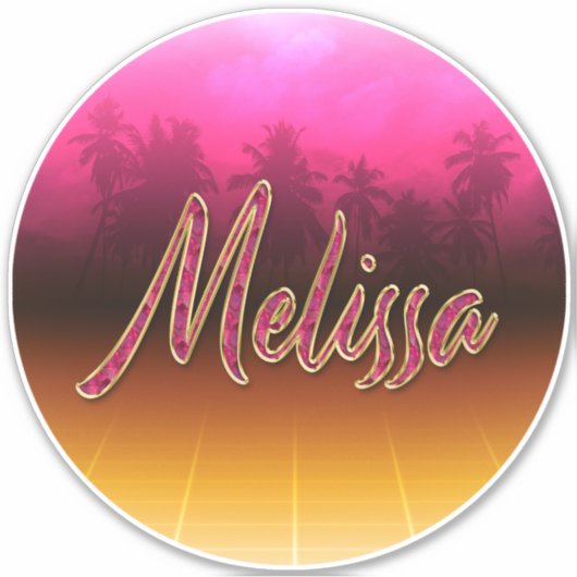 Melissa Vorname Name golden pink Aufkleber Sticker シール (正面)
