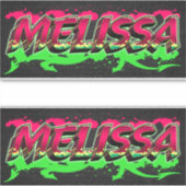 Melissa Vorname Name Graffiti Aufkleber Sticker シール (正面)