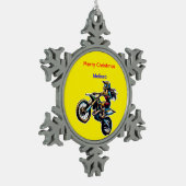 Melissa's Motocross Christmas Snowflake Ornament スノーフレークピューターオーナメント (左)