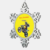 Melissa's Motocross Christmas Snowflake Ornament スノーフレークピューターオーナメント (右)