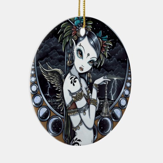 "Melita"のゴシックの種族の融合のダンサーの天使のオーナメント セラミックオーナメント (右)