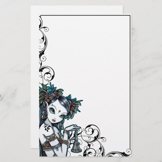 "Melita"のゴシックの種族の融合のダンサーの芸術の文房具 便箋 (正面/裏面)