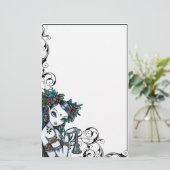 "Melita"のゴシックの種族の融合のダンサーの芸術の文房具 便箋 (スタンド正面)