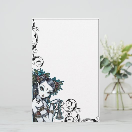 "Melita"のゴシックの種族の融合のダンサーの芸術の文房具 便箋 (スタンド正面)