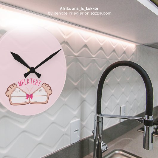 MELKTERTパーソナライズされた Afrikaanse Boeremeisie ラウンド壁時計