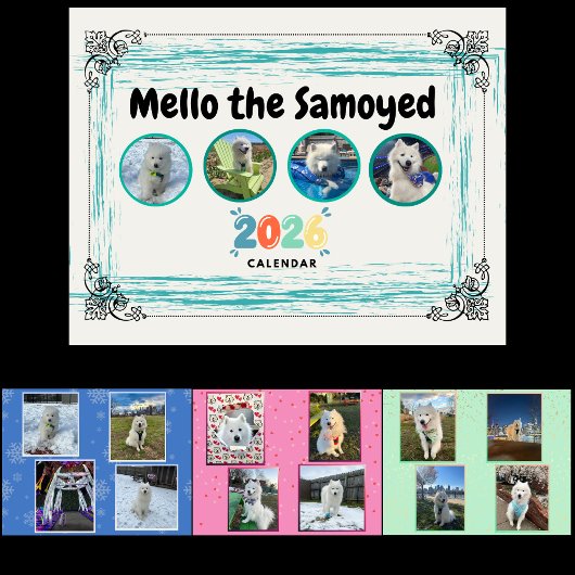 Mello the Samoyed 2026 Calendar カレンダー
