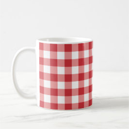 Mellow Classic Gingham - red white check plaid. コーヒーマグカップ