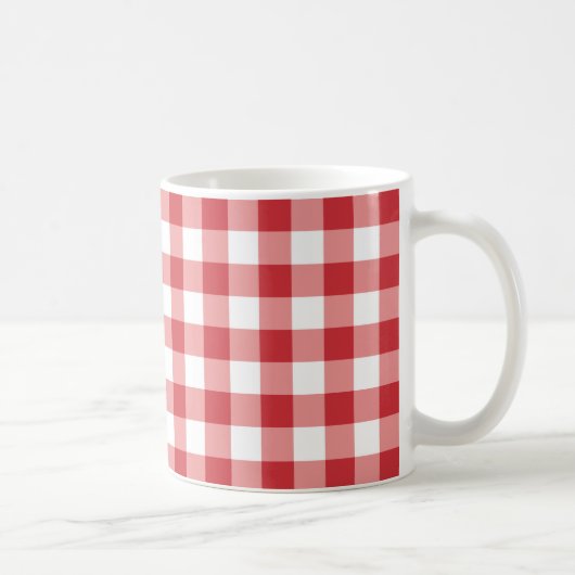 Mellow Classic Gingham - red white check plaid. コーヒーマグカップ (右)