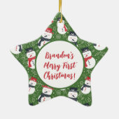 Mellow Snowmen - First Christmas photo custom. セラミックオーナメント (裏面)