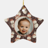 Mellow Snowmen - First Christmas photo custom. セラミックオーナメント (正面)