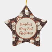 Mellow Snowmen - First Christmas photo custom. セラミックオーナメント (裏面)