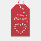 Mellow Snowmen - red flowers Christmas snowman. ギフトタグ (裏面)