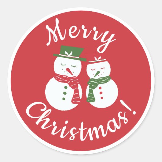 Mellow Snowmen - Xmas red and green custom + rim. ラウンドシール (正面)