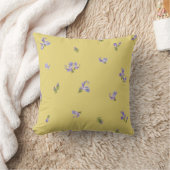Mellow Yellow Japanese Rosemary Floral Pattern クッション (ブランケット)