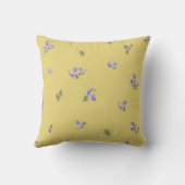 Mellow Yellow Japanese Rosemary Floral Pattern クッション (裏面)