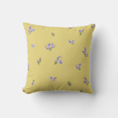 Mellow Yellow Japanese Rosemary Floral Pattern クッション (正面)