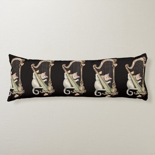Melodic Cat – Ornate Harp Body Pillow ボディピロー (正面)