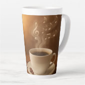 "Melodies in Steam: Musical Coffee Cup Art Mug" カフェラテマグ (右アングル)