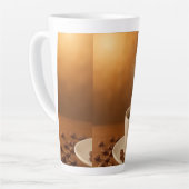 "Melodies in Steam: Musical Coffee Cup Art Mug" カフェラテマグ (左アングル)