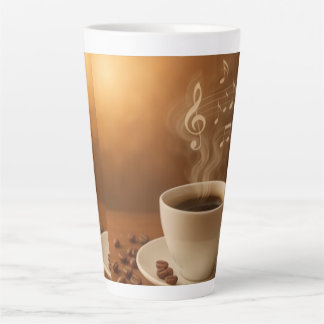 "Melodies in Steam: Musical Coffee Cup Art Mug" カフェラテマグ